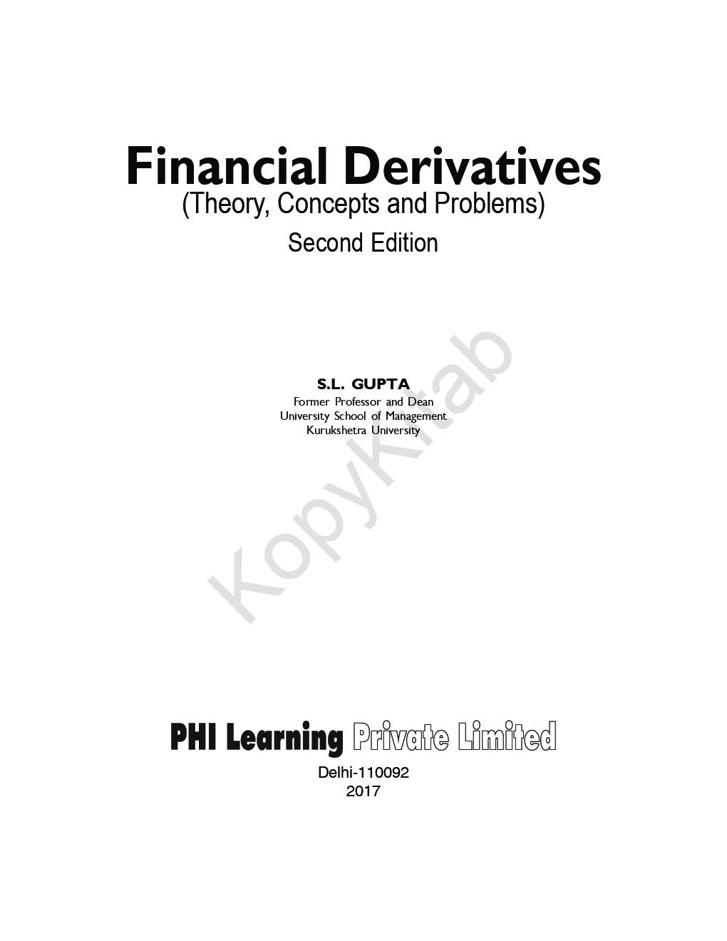 Financial derivatives by sl gupta pdf